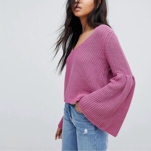 Free People Damsel Sweater in Pink